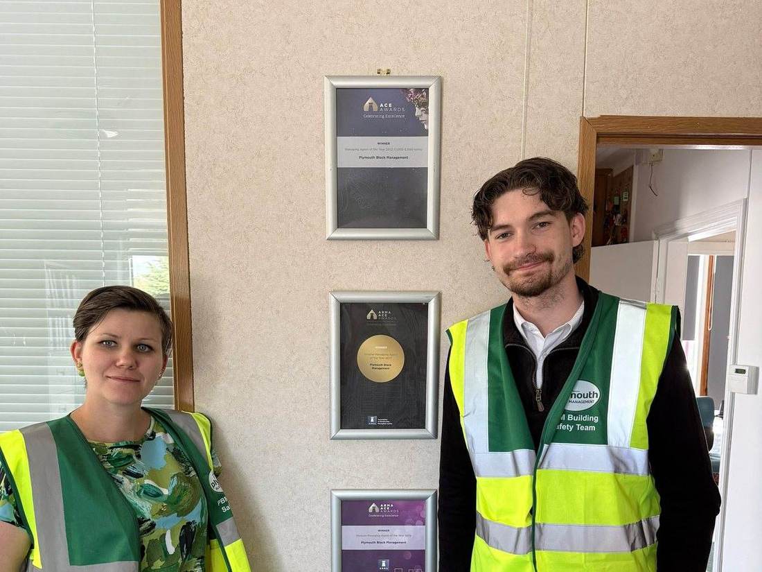 Jagoda Grzonkowska and Jacob, the Plymouth Block Management building safety team